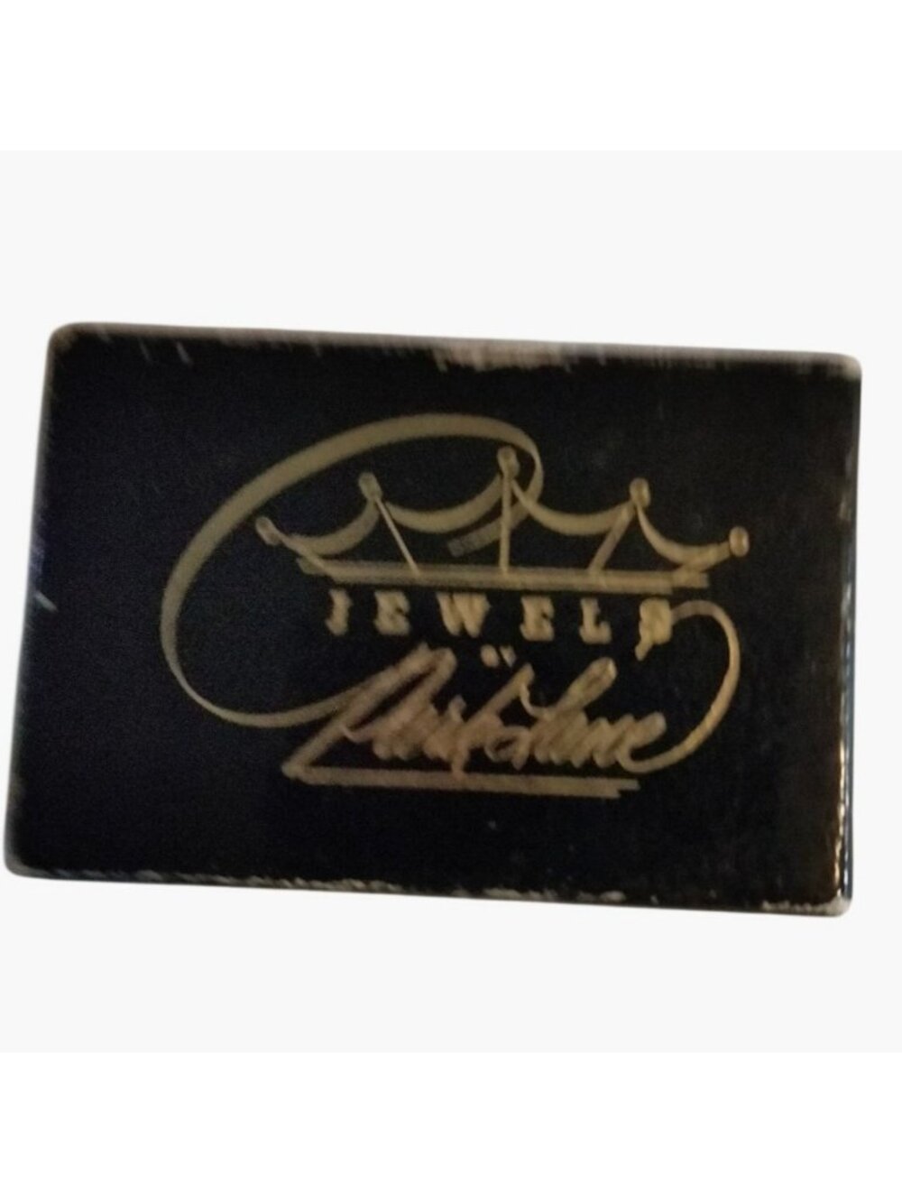 Jewels By Park Lane  Jewelry Box Vintage Black Gold Crown Logo